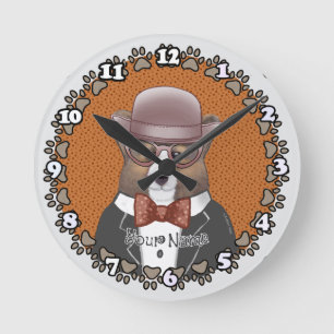 Welsh Corgi Glasses Ronde Klok