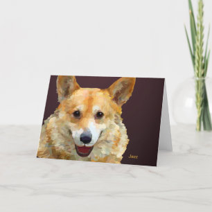 Welsh Corgi "Jazz" hekken voor Fido Bedankkaart