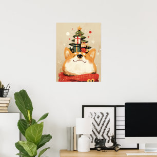 Welsh Corgi joueur avec décorations de Noël