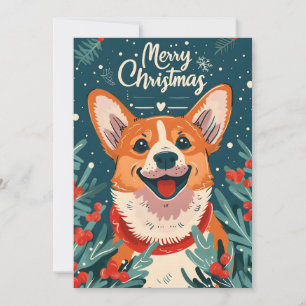 Welsh Corgi Kerstmis Feestdagenkaart