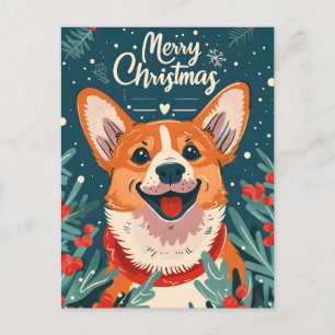 Welsh Corgi Kerstmis Feestdagenkaart