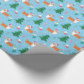 Welsh Corgi-kerstpapier Cadeaupapier (Hoek)
