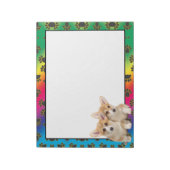 Welsh Corgi kleurful dog paw notitieblok (Gedraaid)