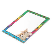 Welsh Corgi kleurful dog paw notitieblok (Schuin)