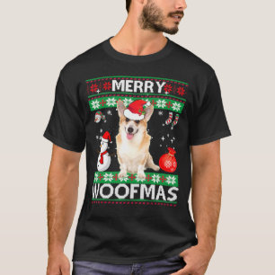 Welsh Corgi Merry Woofmas Kerstmis T-shirt