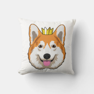 Welsh Corgi met Crown Kussen