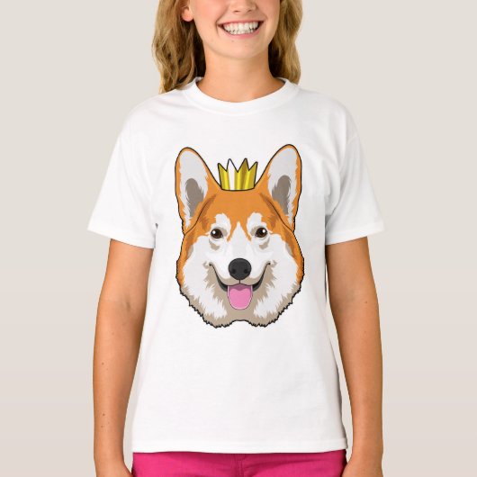 Welsh Corgi met Crown T-shirt (Voorkant)