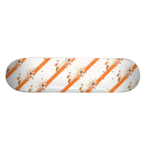 Welsh Corgi met een Floral Strip Skateboard