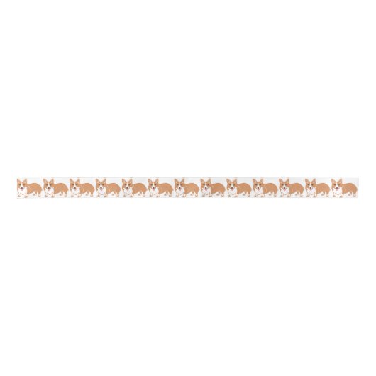 Welsh Corgi Pattern Satin Ribbon Lint (Voorkant)