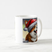 Welsh Corgi, Père Noël, Mug de café de Noël (Devant droit)