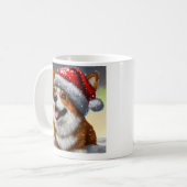 Welsh Corgi, Père Noël, Mug de café de Noël (Devant gauche)