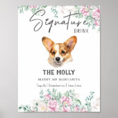 Welsh Corgi puppy bruiloft handtekening Drink teke Poster (Voorkant)
