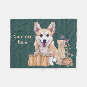 Welsh Corgi Puppy in het najaar Fleece Deken
