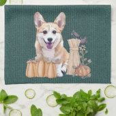 Welsh Corgi Puppy in het najaar Theedoek (Gevouwen)