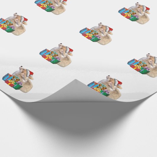 Welsh Corgi Puppy met Santa Hat Cadeaupapier (Hoek)