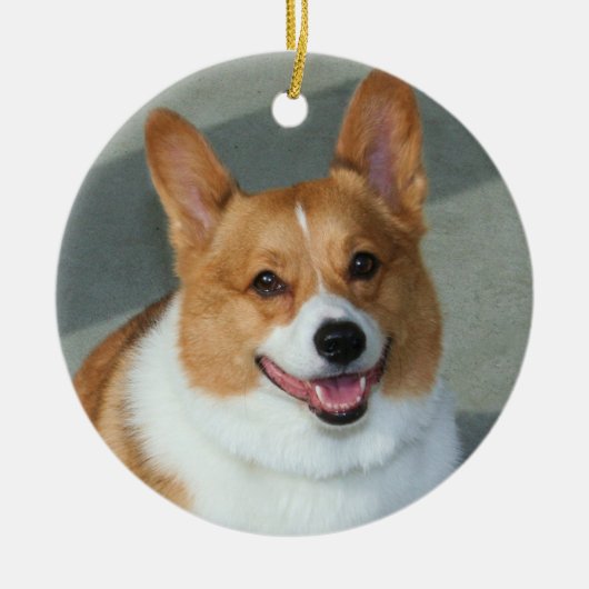 Welsh Corgi-sierplant Keramisch Ornament (Voorkant)