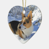 Welsh Corgi Snow Day Keramisch Ornament (Links)