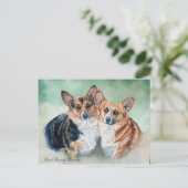 WELSH CORGIES BRIEFKAART (Staand voorkant)