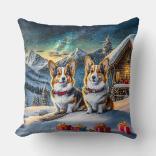 Welsh Corgis Holiday Design van Rich AMeN Gill Kussen