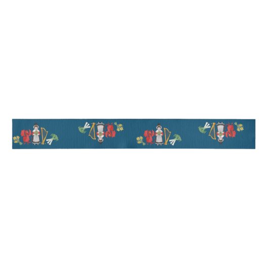 Welsh Costume and Emblems, Blue Spool of Ribbon Grosgrain Lint (Voorkant)