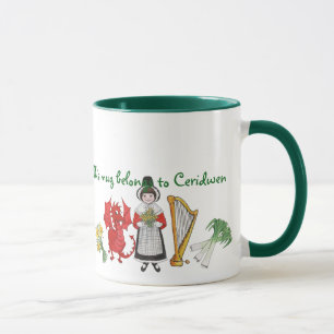 Welsh Costume, Emblemen, Koffie-Mok om je te perso Mok