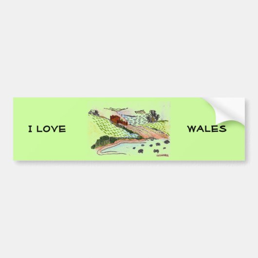 Welsh Countryside Bumpersticker (Voorkant)