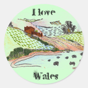 Welsh Countryside Ronde Sticker