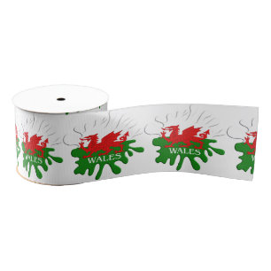 Welsh Cymru Flag Grosgrain Lint