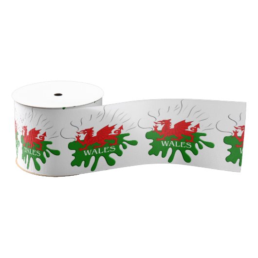 Welsh Cymru Flag Grosgrain Lint (Spoel)