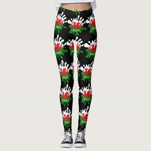 Welsh Cymru Flag Leggings (Voorkant)