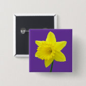 Welsh Daffodil - II - Square Vierkante Button 5,1 Cm (Voorkant /achterkant)