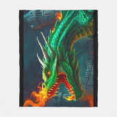 Welsh Dragon biedt verwarming voor Engels kasteel Fleece Deken (Voorkant)