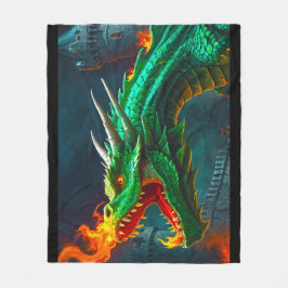 Welsh Dragon biedt verwarming voor Engels kasteel Fleece Deken