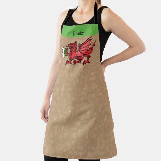 Welsh Dragon Custom Name and Monogram Schort (Insitu)