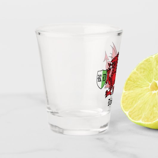 Welsh Dragon Custom Name and Monogram Shot Glas (Links)