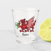 Welsh Dragon Custom Name and Monogram Shot Glas (Voorkant)