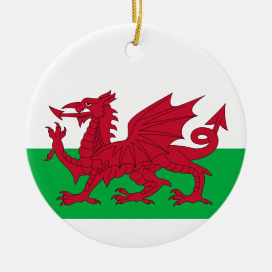 Welsh Dragon ~ Flag of Wales Ceramic Ornament (Voorkant)