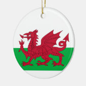 Welsh Dragon ~ Flag of Wales Ceramic Ornament (Links)