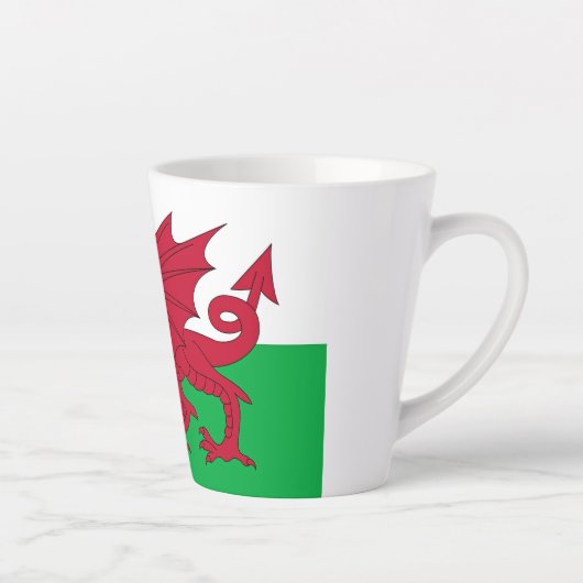 Welsh Dragon ~ Flag of Wales Latte Mok (Rechts)