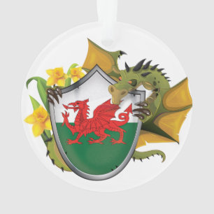 Welsh Dragon Flag Ornament