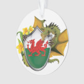Welsh Dragon Flag Ornament (voorkant)