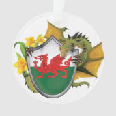 Welsh Dragon Flag Ornament (voorkant)