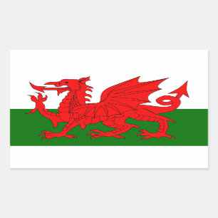 Welsh Dragon Flag Rechthoekige Sticker