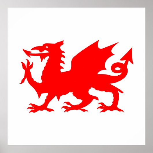 Welsh Dragon Flag, Wales Dragon Flag, England Poster (Voorkant)
