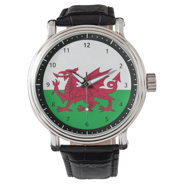 Welsh dragon flag watch horloge (Voorkant)