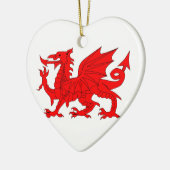 Welsh Dragon Keramisch Ornament (Links)