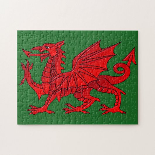 Welsh dragon met schuine rand legpuzzel (Horizontaal)