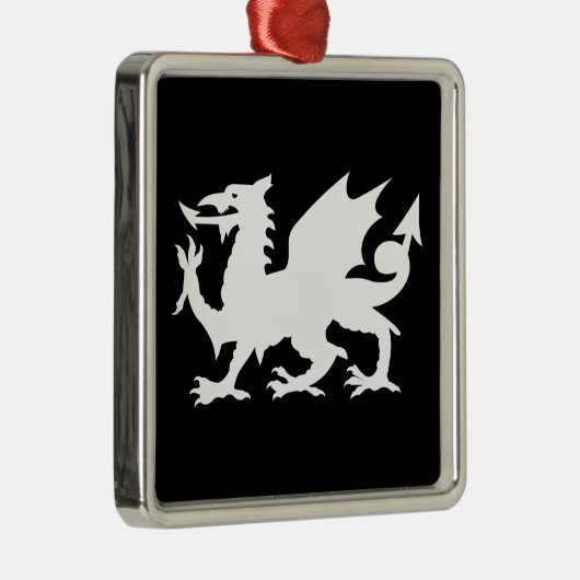 Welsh Dragon Metalen Ornament (Rechts)