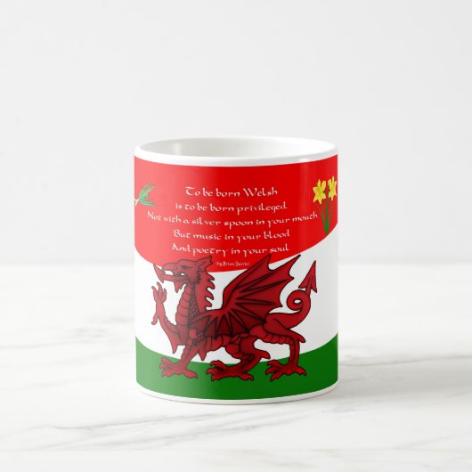Welsh dragon Mok met gedicht van Brian Harris (Center)