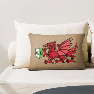 Welsh Dragon Monogram Buitenkussen